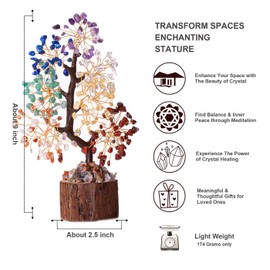 XIANNVXI Chakra Stones Crystal Tree Artificial Plants Large Crystals Tree Decoration Stone Tree of Life Money Tree Crystal Tree Spiritual Gifts Decorative Plants Desk Decoration