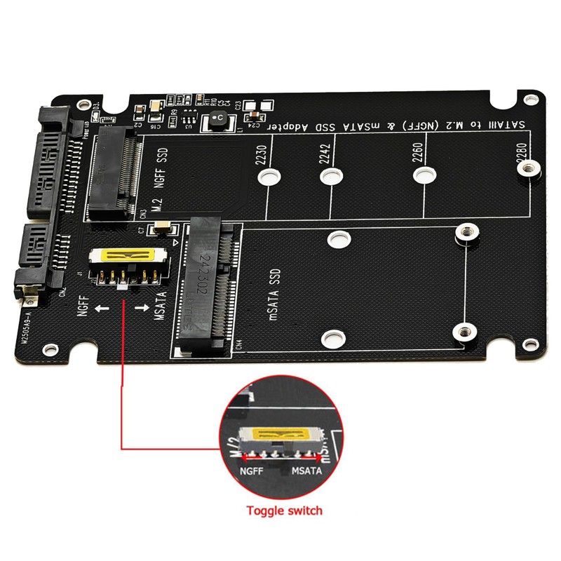 Sintech M.2 SATA 3.0,mSATA to SATA or USB Adapter 2-in-1