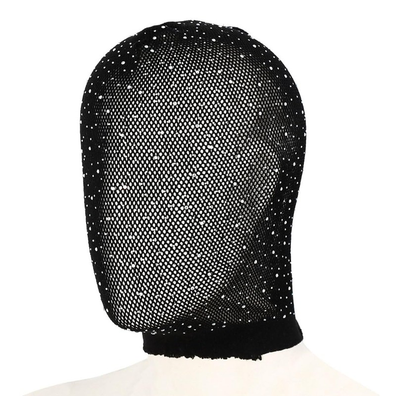 Black Crystal Elastic Mesh Rhinestone Masquerade Masks Full Face Veils