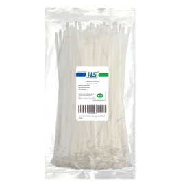 HS Zip Ties 10 Inch White 50 LBS Nylon Medium Clear Cable Ties Straps Strong for Bike/Car/Cord Management,100 Pack