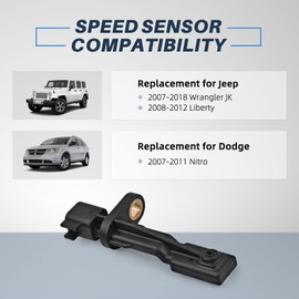 OTUAYAUTO Sensor de velocidad de rueda ABS trasero izquierdo derecho 52125003AB - Reemplazo para Jeep Wrangler 2007-2018, Jeep Liberty 2008-2012, Dodge Nitro 2007-2011 - OEM Aftermaket