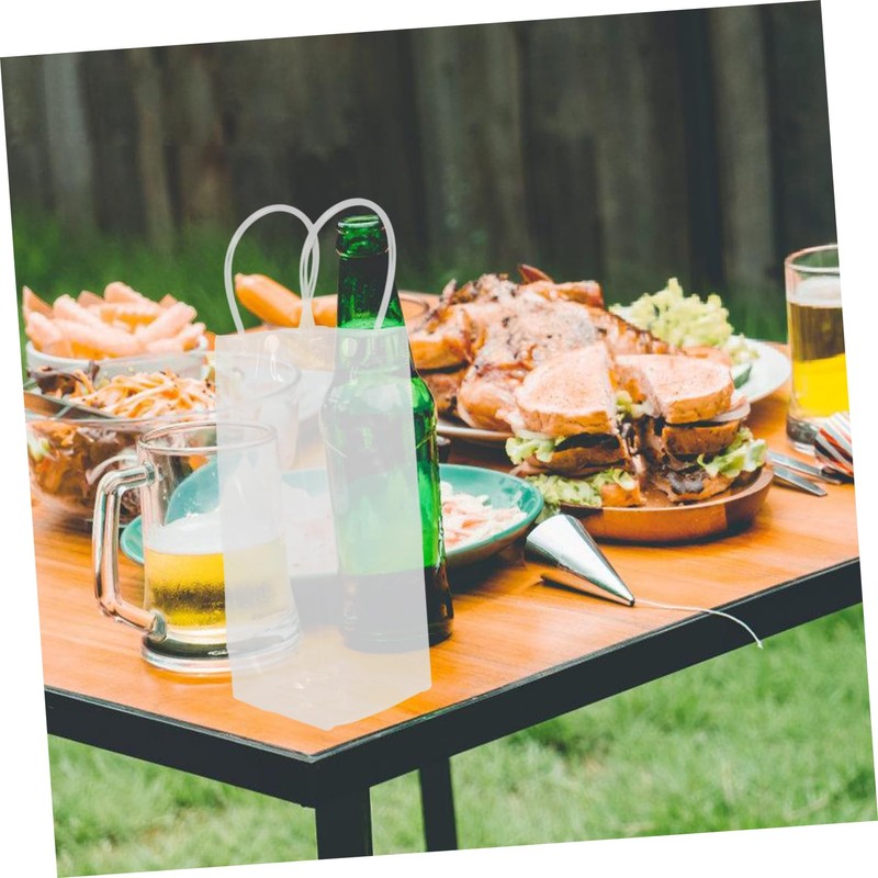 LIFKOME 5 Pcs Portable Ice Wine Bags Reusable PVC Beverage