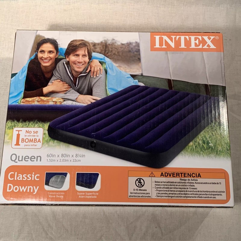 Intex Queen Classic Downy Inflatable Air Mattress 60" × 80"