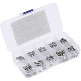 HOBBYIN 260Pcs Metric M3 M4 M5 M6 Allen Head Hex Socket Set Screws, Internal Hex Drive Grub Screws, 304 Stainless Steel Cone Point Set Screw Assortment Kit