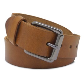 Royalz Men’s Full Grain Leather Belt with Thorn Buckle, Vintage Style, Robust 4 mm Buffalo Leather, 38 mm - brown, size: 150