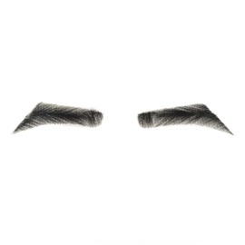 Lace Fake Eyebrows one pair, Handmade Real Human Hair Lace Front False Eyebrow for Men, Natural Look, Human Hair Eyebrow Wig Extensions for Daily Use, Makeup, And Stage(Black)