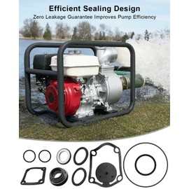 Gasket Seal Flapper Washer O-Ring Mechanical Seal Repair Kit Fit for Predator 2" 212cc Semi-Trash Water Pump 63405 56160 Fit for Pacific HydroStar 2" 212cc Water Pump 61986 68375 69774 10PCS