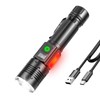 HOSONIC Rechargeable Flashlights High Lumens, 9 Modes with Red Side