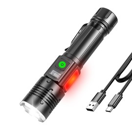 HOSONIC Rechargeable Flashlights High Lumens, 9 Modes with Red Side Light