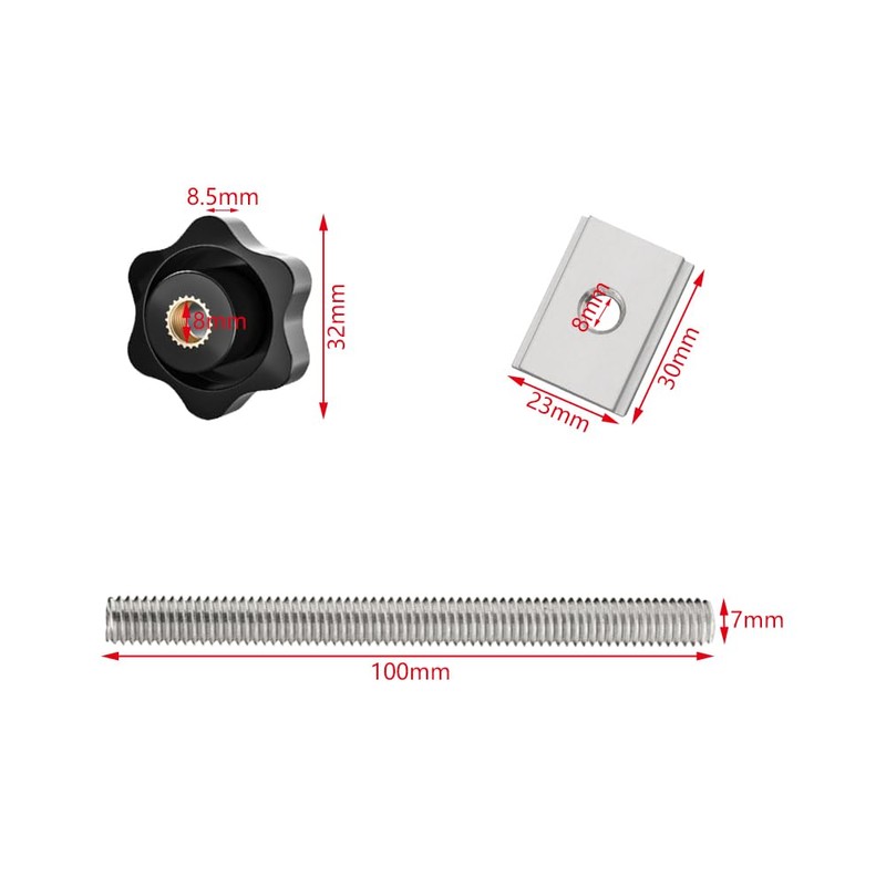 Pamtns Pack of 18 T-Rail Sliding Nuts M8 Set T-Track