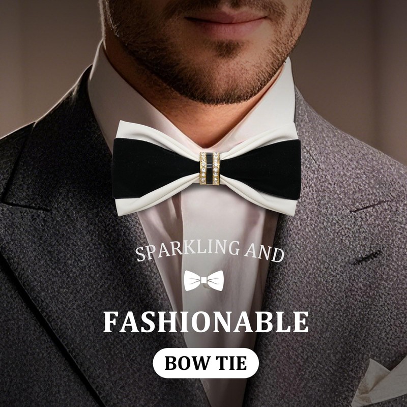 LHXzizizi Bow Tie for Men, Mens Bow Tie With Double