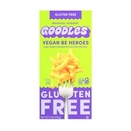 GOODLES Gluten-Free Vegan Be Heroes Mac and Cheese 1-pack, 6oz - 11g Protein & 4g Fiber per serving and 21 Nutrients from Plants | Certified Gluten Free