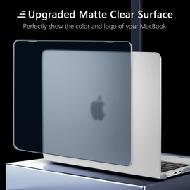 Batianda Matte Ultra-Thin New MacBook Air 13.6 inch Case 2022 2024 Model A2681 (M2)/ A3113 (M3) Durable Fingerprint-Resistant, Precision Fit, with TPU Keyboard Cover and OTG Adapter, Steel Blue