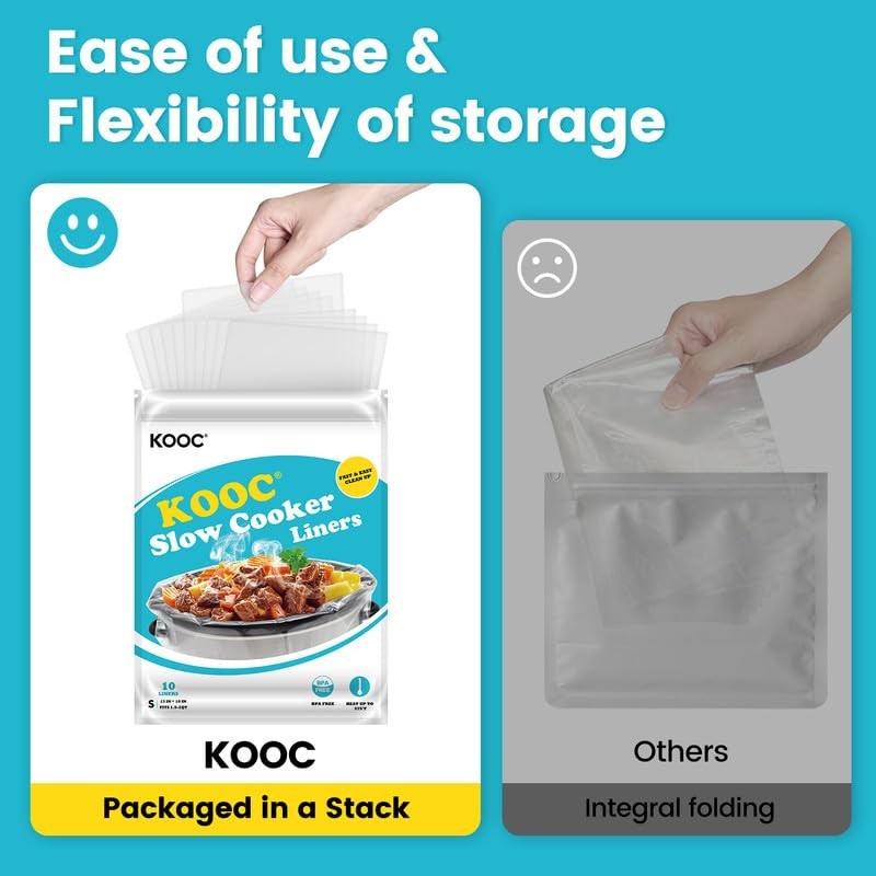 KOOC Slow Cooker Liners 10"x13" 30 count Small Size Disposable