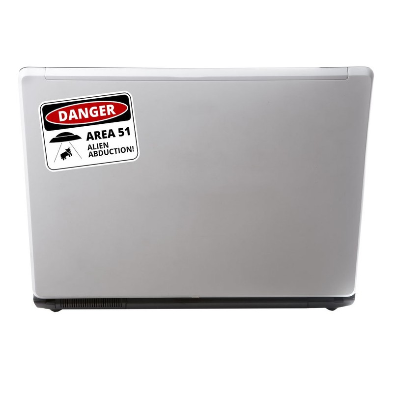 2 x 10cm Danger Sign Area 51 Vinyl Sticker Laptop