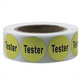 Hybsk Clear Cosmetic Tester Labels 20mm Round Total 500 Per Roll (1 Roll) (Gold)