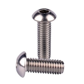 VAMUOEFL #6-32 x 3/4" Button Head Socket Cap Bolts Screws, 304 Stainless Steel 18-8, Allen Hex Drive, Fully Machine Thread, Quantity 40Pcs