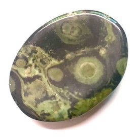 RARE Kambaba Jasper Thumb Worry Stone with Velvet Gift Bag.Chakra Reiki Healing Crystal and Gemstone. Oval Thumb and Pocket Stone by Healing Stones & Crystals co. (kambaba jasper)