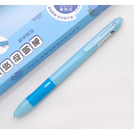 xixixiaozhu OASO K019 Retractable Erasable Fountain Pen Set 0.5mm with 2pcs Blue Ink Cartridges Smooth Writing for School Students(Blue)