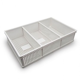 Daol adjustable storage basket white plastic compartments Organizer 3ea