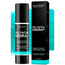 Gel Hidratante Facial con Ácido Hialurónico + Niacinamida + Alga Wakame | 97% Ingredientes Naturales | Hidratación Extrema | Suavidad | Aumenta la Luminosidad Natural de tu Piel | Oil-Free | Ideal Para Todo Tipo de Piel | Crema Hidratante facial de rápida absorción- 50ml