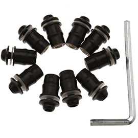 10X Motorcycle Windscreen Windshield Fairing Well Nut Bolt Solid Screw M5 Black