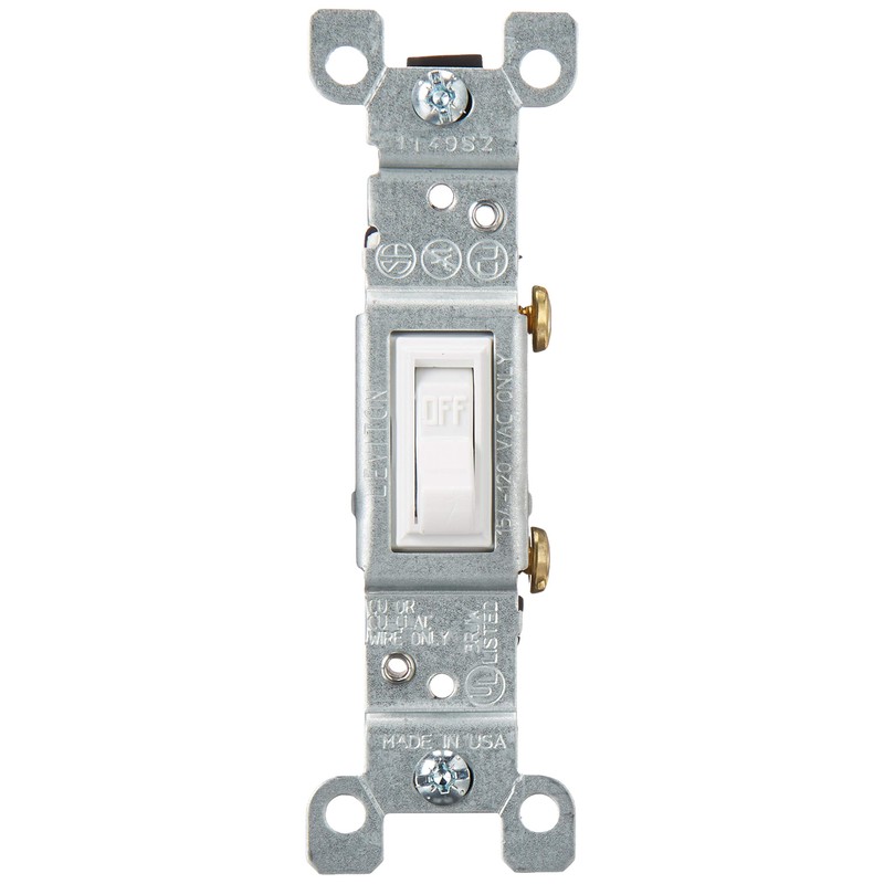 Leviton 15-Amp, 120 Volt, Toggle Framed Single-Pole AC Quiet Switch,