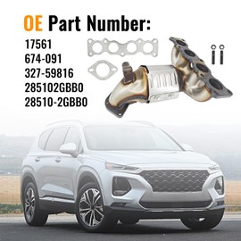 Sowyre 674-091 Catalytic Converter Compatible with Hyundai Santa Fe 2019-2020，Tucson 2018-2021，Compatible with Kia Sorento 2016-2020 ，Sportage 2017-2022（2.4L DOHC L4 AWD ONLY），28510-2GBB0