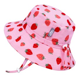 Jan & Jul Gorro de baño de Verano para bebé niña, Ajustable (S: 0-6 Meses, Fresa Rosa)