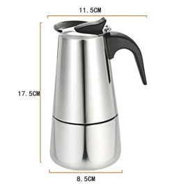 AOOCHU Espresso Coffer Maker Stainless Steel Moka Coffee Pot With Electric Stove Stovetop Expresso Percolator Easy To Clean Italian Cooker Induction Portable Cafeteria Classic Cafe Silver (4 cup)