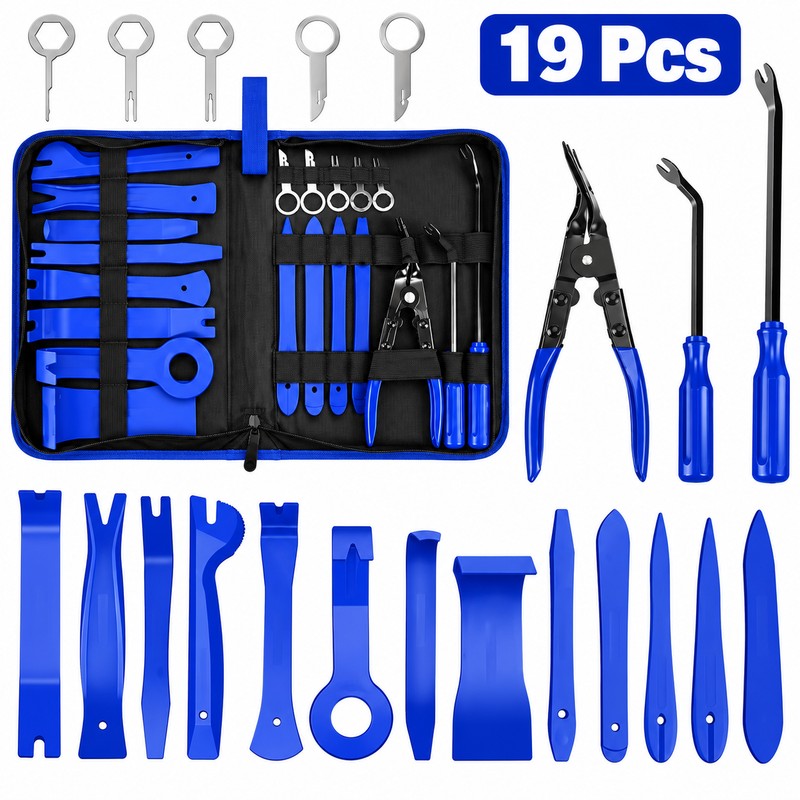 5/11/19-Piece Car Trim Removal Tool Set – Clip Pliers, Fastener