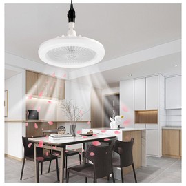 Lighted Ceiling Fan with Aromatherapy, E27 Base Smart Wireless Ceiling Light Fan with Remote, No Aurora 3 Speeds Replaceable Aroma Tablets, Ceiling Fan with Light for Fresh Air and Anti- Mosquito