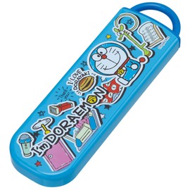 Skater CCA1AG-A Doraemon Chopsticks and Spoon Set, Antibacterial Stickers, Made in Japan