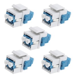 eMagTech Pack of 5 LC to LC Coupler Multimode Fibre Optic LC Fiber Keystone Optics Duplex 10 GB F/F for Wall Panels Patch Panels Surfaces Mounting Boxes