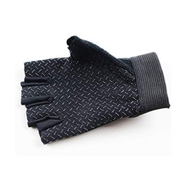 Long Keeper Cycling Gloves Children Boys Girls Half Finger Gloves Climbing Gloves Skate Glove for Climbing Frame Bicycle Skater Scooter Outdoor Sports (Black/M)