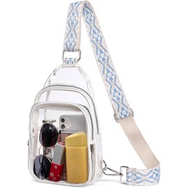 CXJYSD Riñonera Transparente,Impermeable,Manos Libres, Cartera Para Mujer,Ideal Para Deportes Al Aire Libre, Viajes Y Conciertos. (Blanco-transparente-06)