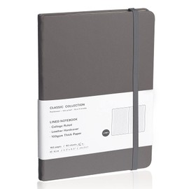 EMOMAS Lined Journal Notebook, (Dark Gray), 160 Pages, Medium 5.7 inches x 8 inches - 100 gsm Thick Paper, Hardcover