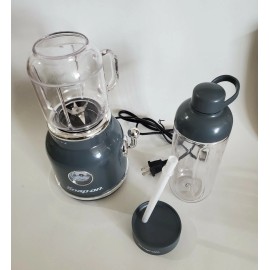 Snap-On Tools GRAY RETRO Smoothie Maker SSX21P137 W/Bottle & Straw NEW!!!!!!!!!!