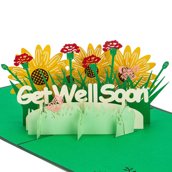Bajayvovo Get Well Pop Up Card,3D Greeting Get Well Soon Cards, Sympathy Card, Encouragement Card, Speedy Recovery for Family Friends Colleagues