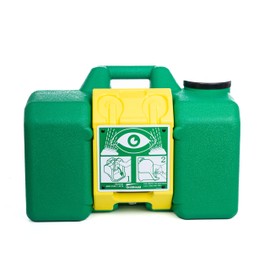 Unishield Eyewash Station 9-Gallon, OSHA/ANSI Compliant with one Eyewash Wall Mounted V-Sign, Highly Visible, Gravity Flow, Indoor/Outdoor, Pull Activated and Ready for Use