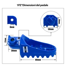 1PZ BJ2-F01 Aluminum Foot Pegs Blue Replacement for Honda XR50R CRF50 CRF70 CRF80 CRF100F Yamaha PW50 PW80 TW200 TTR90 Dirt Pit Motor Bike
