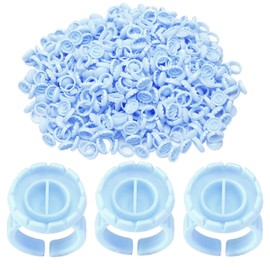 Miuffue Glue Rings for Eyelash Extensions, 150 Pcs Smart Holder Easy Fanning Cups for Volume Lashes, Blue