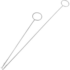 Silver Metal Drawstring Needle Threader Sewing with Needle Inserts DIY Multi-Function Rope Threading Tool Fabric Threader(Long + Short) 1 Set (Silvery, 26.5cm+17.5cm)