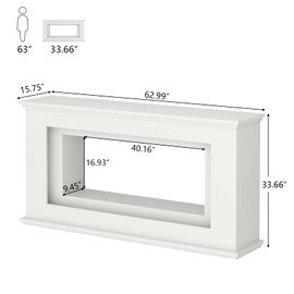 Loomie 63” Long Console Tables for Entryway, Narrow Long Entry Table with LED Lights, 2-Tier Sofa Table Behind Couch, Modern Hallway Accent Table for Living Room, Entrance (White)