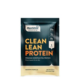 Nuzest - Pea Protein Powder - Clean Lean Protein, Premium Vegan Plant Based Protein Powder, Dairy Free, Gluten Free, GMO Free, Naturally Sweetened Protein Shake, Smooth Vanilla, 1 Serving, 0.9 oz