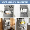 2PCS Wall Hanging Storage Bag, Grey Foldable Hanging Organiser 30x22x10cm
