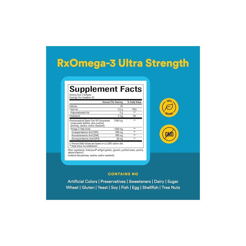 Natural Factors RxOmega-3 Softgels for Brain & Heart Support