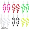 CWVHQ 6 Pairs 80s Acrylic Exaggerated Lightning Earrings Punk Retro