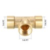 sourcing map Brass Tee Pipe Fitting 1/4 PT Female Thread