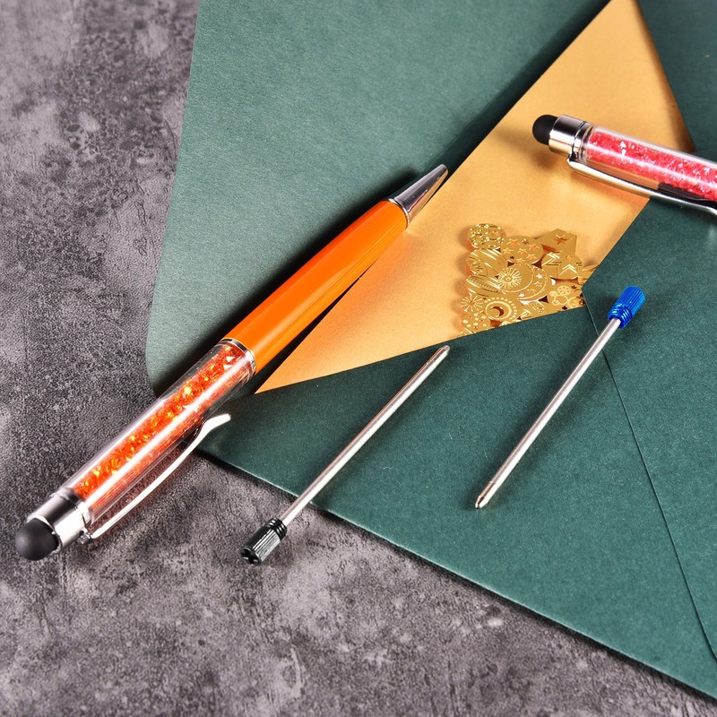 24 Pieces Ballpoint Pen Refills for Diamond Crystal Stylus Pens,